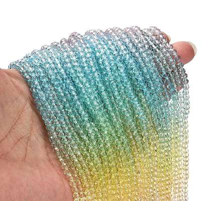 Transparent Painted Glass Beads Strands DGLA-A034-T1mm-A15-1