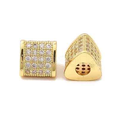 Rack Plating Brass Cubic Zirconia Beads KK-G457-05G-1