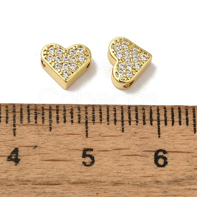 Brass Micro Pave Cubic Zirconia Beads KK-H487-03G-1