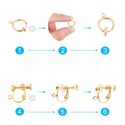 SUNNYCLUE Brass Clip on Earring Findings KK-SC0001-36-1