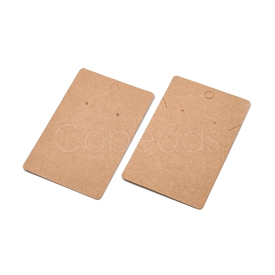 Rectangle Kraft Paper One Pair Earring Display Cards with Hanging Hole CDIS-YW0001-05-1