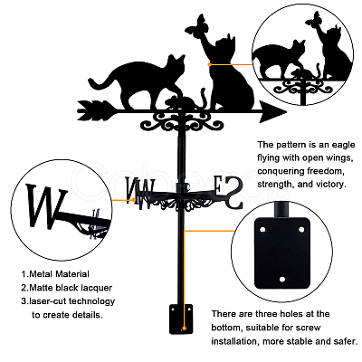 Orangutan Iron Wind Direction Indicator AJEW-WH0265-007-1