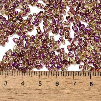 Spray Painted Glass Seed Beads SEED-F005-02A-02-1