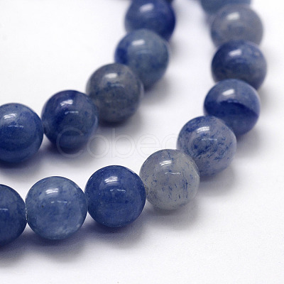 Dyed & Heated Natural Blue Aventurine Beads Strands G-F380-6mm-1