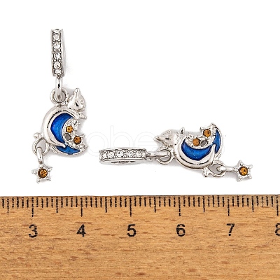 Rack Plating Alloy Crystal Rhinestone European Dangle Charms FIND-C055-23P-1