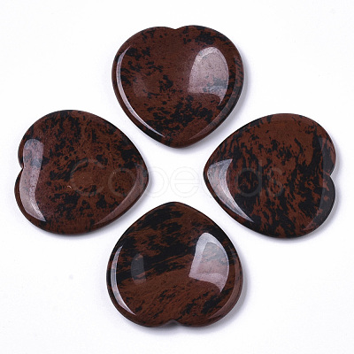 Natural Mahogany Obsidian Thumb Worry Stone G-N0325-01G-1