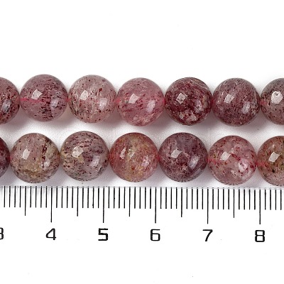 Natural Strawberry Quartz Beads Strands G-J373-16-9mm-1