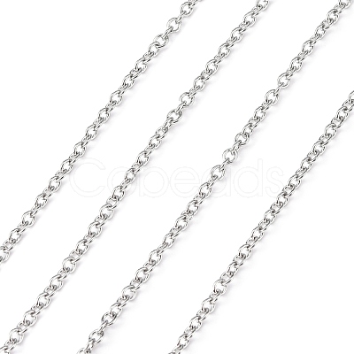 Non-Tarnish 3.28 Feet 304 Stainless Steel Cable Chains X-CHS-R003-0.5mm-1