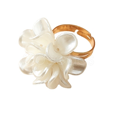 Acrylic Flower Finger Rings PW-WG79C3E-01-1