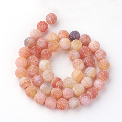 Natural Fire Crackle Agate Bead Strands G-S216-10mm-08-1