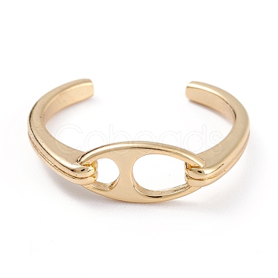 Brass Cuff Rings RJEW-B034-01G-1