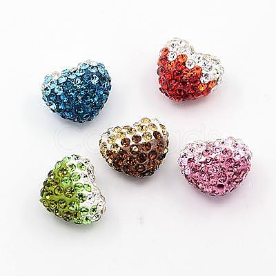 Polymer Clay Rhinestone Beads X-RB-A049-M-1