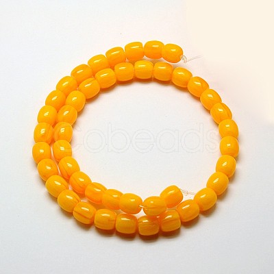 Imitation Amber Resin Drum Beads Strands for Buddhist Jewelry Making RESI-A009D-9mm-01-1