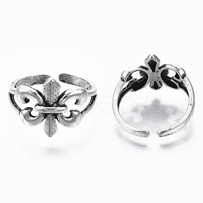 Zinc Alloy Cuff Finger Rings RJEW-N029-021-1