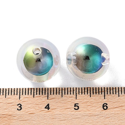 UV Plating Rainbow Iridescent Acrylic Beads OACR-H112-24C-1