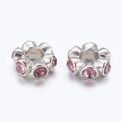 Alloy Rhinestone European Beads GPDL-C002-P-1