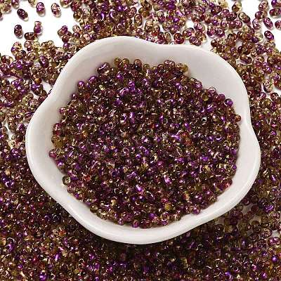 Spray Painted Glass Seed Beads SEED-F005-02A-02-1