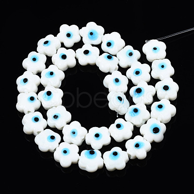 Handmade Evil Eye Lampwork Beads Strands LAMP-N029-008H-1