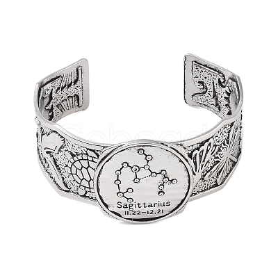 Constellation Alloy Open Cuff Bangles for Women Men BJEW-C064-01AS-12-1