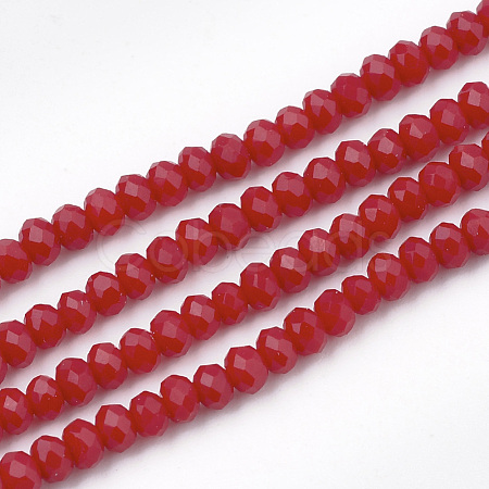 Opaque Solid Color Glass Beads Strands GLAA-S178-14B-02-1