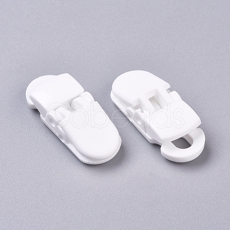 Eco-Friendly Opaque Solid Colour Plastic Baby Pacifier Holder Clip KY-L077-02K-1