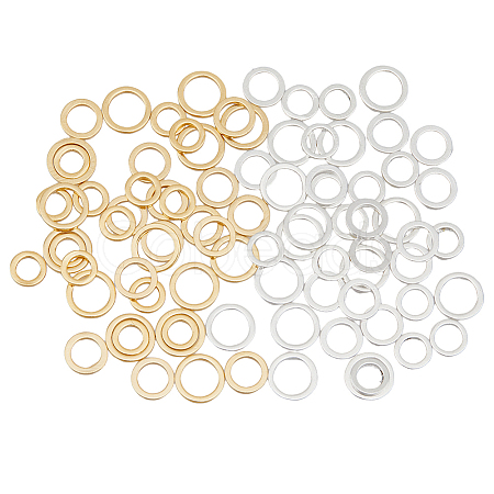 HOBBIESAY 84Pcs 6 Style Brass Linking Rings KK-HY0001-28-1