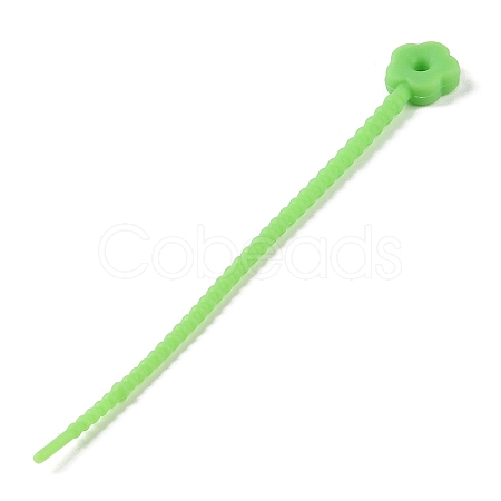 Flower Shape Silicone Cable Zip Ties AJEW-C034-01I-1