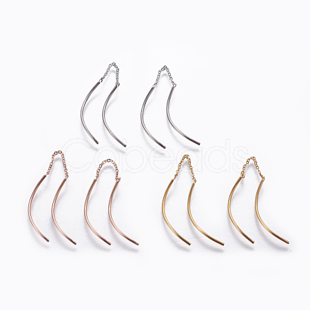 304 Stainless Steel Dangle Earrings EJEW-L225-008-1