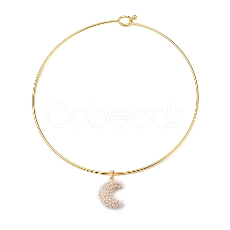 Brass with ABS Imitation Pearl Link Bracelets BJEW-Q350-05A-G-1