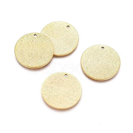 Ion Plating(IP) 304 Stainless Steel Textured Pendants X-STAS-I098-01-20mm-G-1