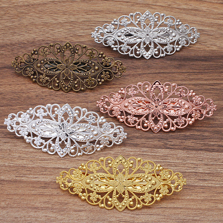 Brass Hair Barrettes OHAR-PW0001-199P-1