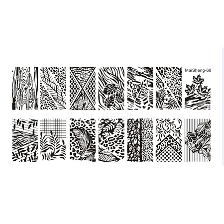 Stainless Steel Nail Art Stamping Plates MRMJ-S048-022-1