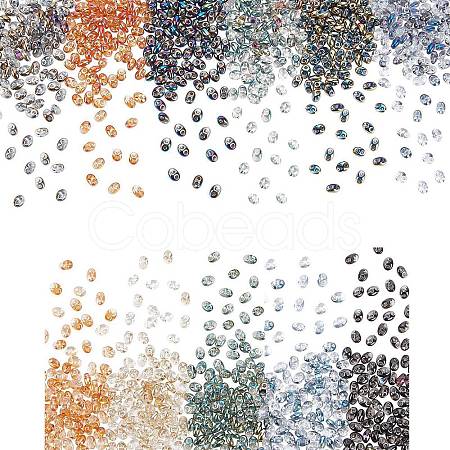  880Pcs 11 colors Electroplate 2-Hole Seed Bead Strands EGLA-PH0001-18-1