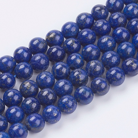 Natural Lapis Lazuli(Filled Color Glue) Beads Strands G-K269-02-8mm-1