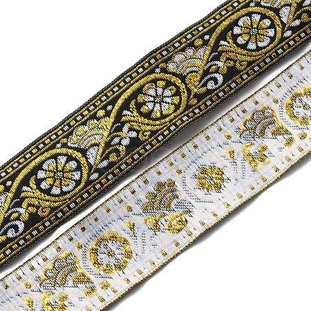 Ethnic Style Embroidery Polyester Ribbons OCOR-WH0060-42B-1