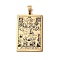 201 Stainless Steel Pendant, Golden, Rectangle with Tarot Pattern, Judgement XX, 40x24x1.5mm, Hole: 4x7mm