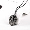 Stainless Steel Mexican Candy Skull Pendant Necklaces, Black