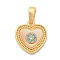 Brass Micro Pave Cubic Zirconia Pendents, with Shell Charms, Real 18K Gold Plated, 13.5x12x2.5mm, Hole: 5mm