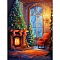 Wooden Puzzles, Children Intelligence Toys, Christmas Theme, House, 380x280mm