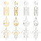 DICOSMETIC 16Pcs 8 Style 201 Stainless Steel Laser Cut Pendants, Mixed Shapes, Golden & Stainless Steel Color, 12~38.5x13.5~32x1mm, Hole: 1.5mm, 2pcs/style