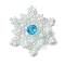 Christmas Handmade Glass Seed Beads, Loom Pattern, Snowflake Pendants, Deep Sky Blue, 29x28x6mm