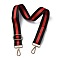 Adjustable Nylon Bag Chains Strap, with Light Gold Iron Swivel Clasps, for Bag Replacement Accessories, Black & Red, Stripe Pattern, 82~147x3.9cm