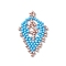 Glass Seed Beads Loom Pattern, Leaf Pendants, Deep Sky Blue, 36x19x2mm, Hole: 0.6mm