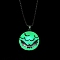 Luminous Glow in the Dark Alloy Halloween Bat Pendant Nekclaces, Steel Box Chain Necklaces, Lawn Green, 23.62 inch(60cm)