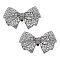 Bowknot Rhinestone Shoe Decoration, Light Grey, 62x98x12mm