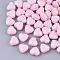 Opaque Acrylic Beads, with Glitter Powder, Heart, Pearl Pink, 8x9.5x5.5mm, Hole: 1.4mm