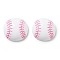 Opaque Resin Decoden Cabochons, Sport Ball, White, Baseball, 24~25x7~8mm