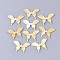 Yellow Shell Cabochons, Butterfly, Gold, 19.5x30x2~3mm