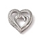 Non-Tarnish Vacuum Plating 304 Stainless Steel Pendants, Heart Charm, Stainless Steel Color, 21.5x21.5x5.5mm, Hole: 4.5x2.5mm