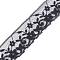 Nylon Lace Trim, for Jewelry Making, Flower Pattern, Black, 1-1/8 inch(30mm), about 5.47 Yards(5m)/Bag